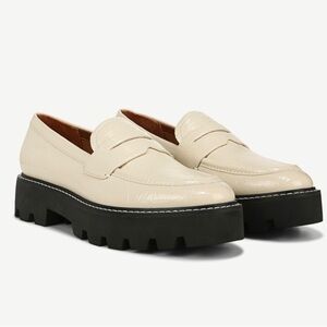 Franco Sarto Cream Platform Loafers